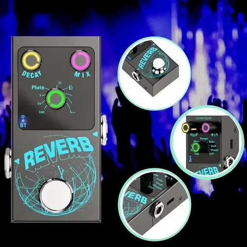 Pedal de Efectos Reverb de 9 Tonos para Guitarra Eléctrica Color Negro | Grado B