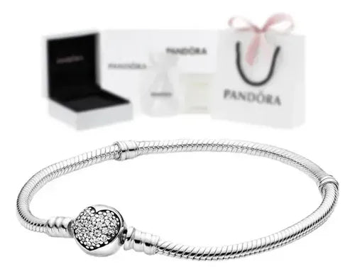 Pulsera de Serpiente con Corazón Regalo para Ella Color Plateado | Grado B