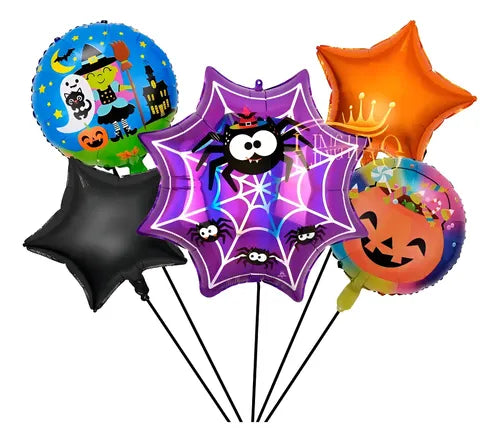 KITS 5PZ GLOBOS HALLOWEEN DIA DE MUERTOS REGALOS PARA NIÑOS