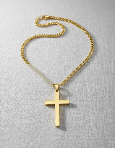 Collar con Forma de Cruz Dorada para Mujer con Delicado Colg | Grado B