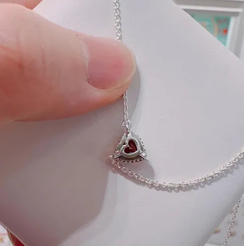 COLLAR COLLIER CON PENDIENTE HALO DE CORAZÓN RELUCIENTE 1