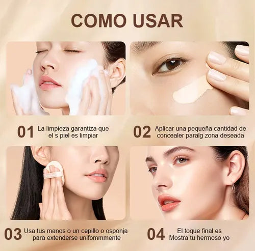 Corrector en Crema 3 en 1 de Máxima Cobertura con Pincel Tono Natural | Grado B