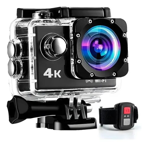 Cámara Deportiva Sumergible 4K WiFi HD con 2 Baterías | Grado B