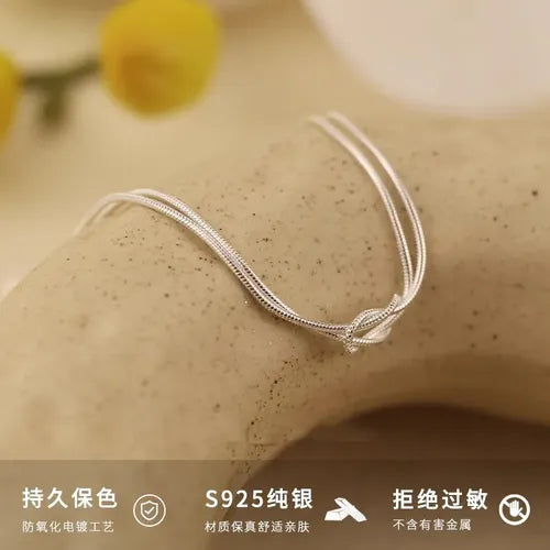 Brazalete de Serpiente Doble Capa para Mujer Color Plateado | Grado B