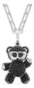 Collar de Osito Teddy Negro Brillante Unisex | Grado B