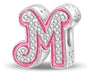 Charms de Letras con Zirconias Color Plateado y Rosa | Grado B