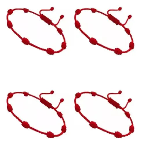 4 Pulseras de Cuerda Roja Trenzada de Protección 17 cm | Grado B