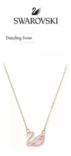 Collar Icónico de Vidrio con Diseño de Cisne Color Dorado Rosa | Grado B