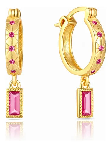Aretes Color Plateado con Baño Color Dorado, Regalo para Mujer | Grado B