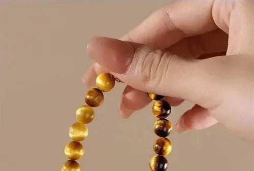 Pulsera Unisex Riqueza Abundacia Ojo de Tigre y Citrino 1 CM | Grado B