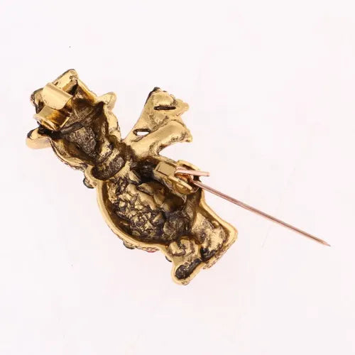 Broche Pin Navideño de Muñeco de Nieve con Cristales Multicolor | Grado B