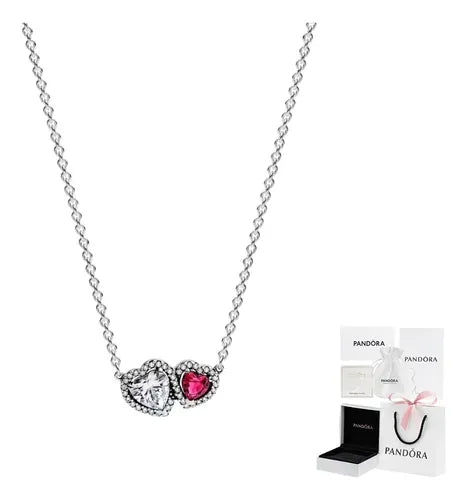Collar Corazón con Kit de Regalo Color Plateado