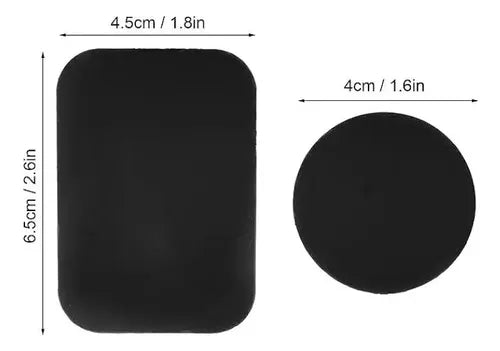 6 Placas Metálicas para Soporte Magnético de Teléfono Color Negro | Grado B