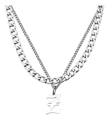 Collar Cubano Hip Hop con Letra Unisex | Grado B