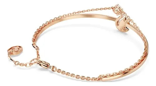 Pulsera con Adorno de Cisne Negro Color Dorado Rosa | Grado B