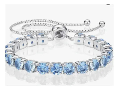 Pulseras Mujer Color Plateado con Piedra Amarilla Elegantes Regalo | Grado B