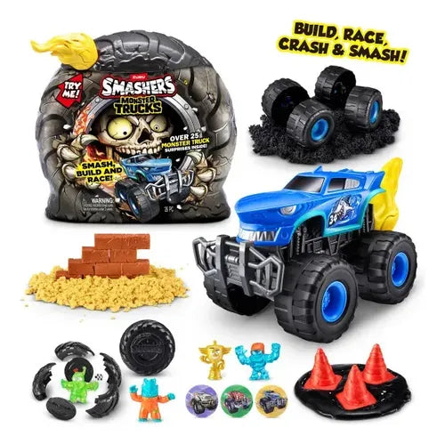 Zuru Smashers Monster Truck Surprise Tiburón Carro de Juguete 74103D Gris | Grado A