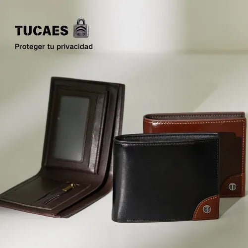 Cartera Billetera de Hombre con Protección RFID Color Marrón | Grado B