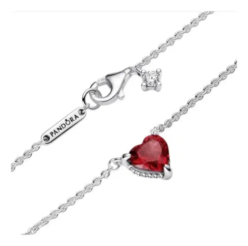 Pandora Collar Collier Con Pendiente Halo Corazón Reluciente ...