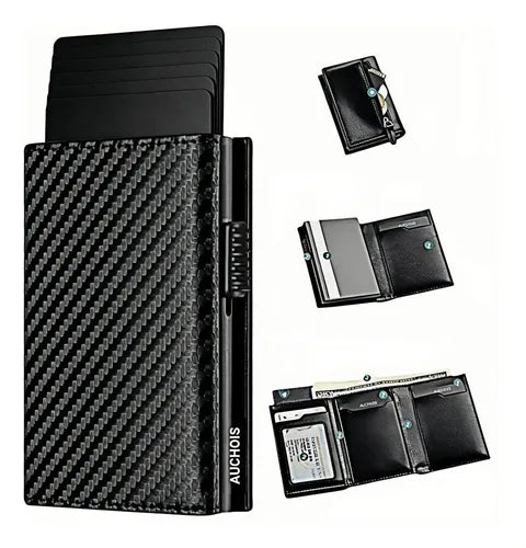 Cartera Tarjetero de Aluminio con Protección RFID para Hombre | Grado B