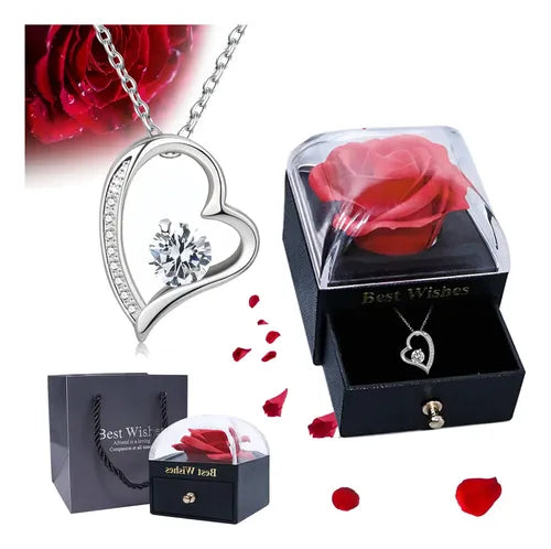 Collar con Dijes de Dos Corazones Regalo para Mujer | Grado B