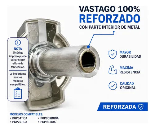 Kit de 5 Perillas Reforzadas para Parrilla GE Profile de Acero Inoxidable | Grado B