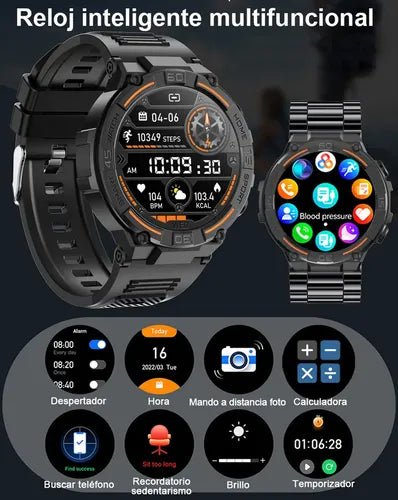 Reloj Inteligente Hombre Smartwatch Militar Deportivo 1.52 | Grado B