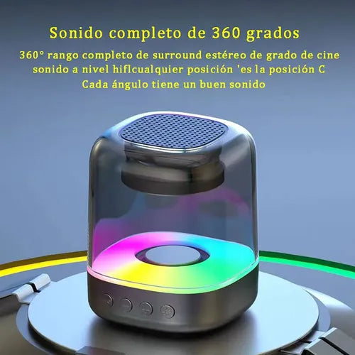 Bocina Bluetooth Portátil Mini con Luz LED TWS Estéreo y Radio | Grado B