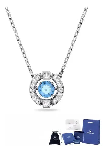 Collar de Cristal Azul con Estuche de Regalo | Grado B