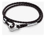 Juego de Pulseras de Piel Trenzada Doble Color Negro