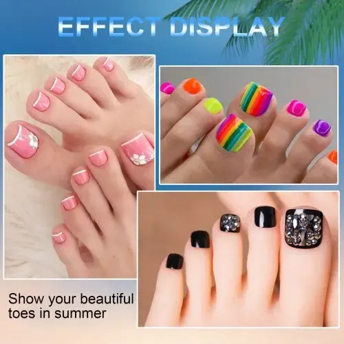120 Piezas de Tips de Uñas Postizas de Gel Suave para Pedicura | Grado B