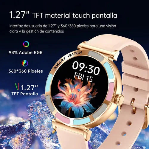 Reloj Inteligente Mujer Tizoop Smartwatch 1.27", Resistente al Agua y Llamadas Bluetooth | Grado B
