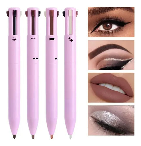 SET DE BOLÍGRAFOS DE MAQUILLAJE MULTIFUNCIÓN 4 EN 1: LÁPIZ D 2