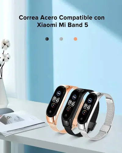 Correa Acero Inoxidable Para Xiaomi Mi Band 5 Iforu 3 Piezas 1 ACERO 2 SILICONA  GRADO A