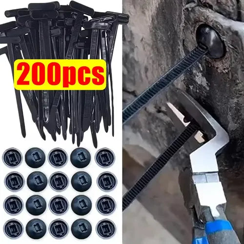 Juego de 50 Abrazaderas de Nylon con Cierre Automático Resistentes a Rayos UV | Grado B