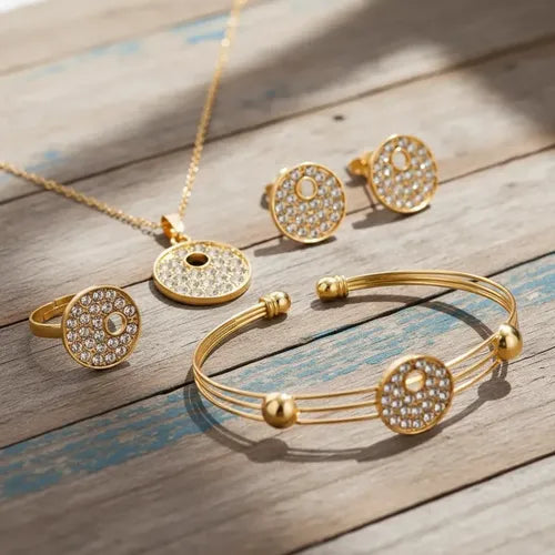 Juego de Collar y Pulsera con Circonitas 2 Piezas | Grado B