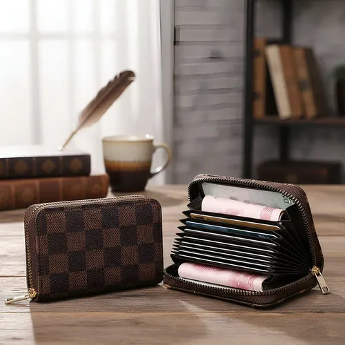 Monedero de Piel Color Marrón 11 x 8 cm | Grado B
