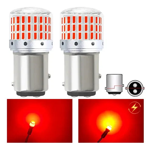 2 Focos Estróbos Leds Cuarto Stop 1157 BAY15D P21/5W | Grado B