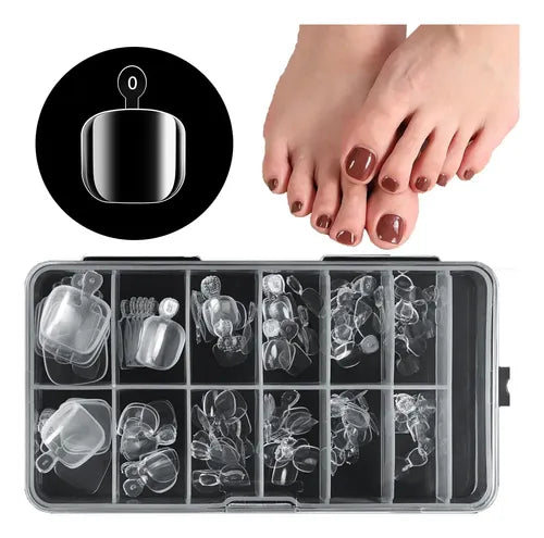 120 PZS TIPS UñAS POSTIZAS SUAVE GEL PIES PEDICURA INST TRANSPARENTE GRADO A