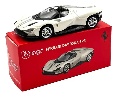 Bburago Ferrari Daytona SP3 Metal Car Model Rojo Blanco 1:64 | Grado B