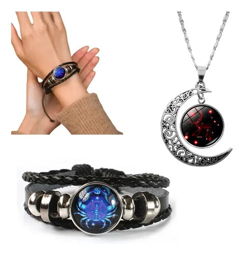 COLLAR Y PULSERA QUE BRILLAN EN OSCURIDAD CON LOS 12 ZODIACO 5