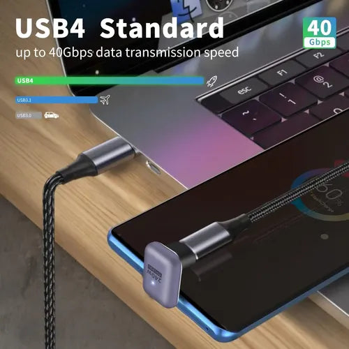 Adaptador USB C de 180 Grados 240W 8K Compatible con Thunderbolt 3 y 4 | Grado B