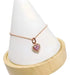 Collar Corazón Rosa Color Dorado Rosa
