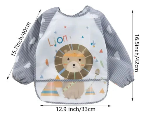 Babero Mangas Impermeable Manga Larga Niños de 3 a 8 Años | Grado B