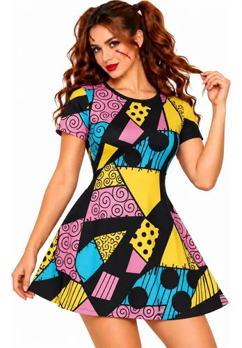 Vestido de Mujer Halloween Disfraz de Fiesta con Estampado | Grado B