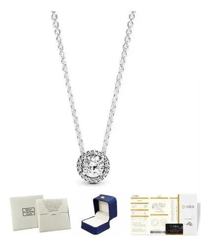 Collar Redondo Brillante con Halo Ajustable Color Plateado | Grado B