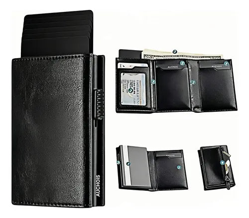 Cartera Tarjetero de Aluminio con Protección RFID para Hombre | Grado B