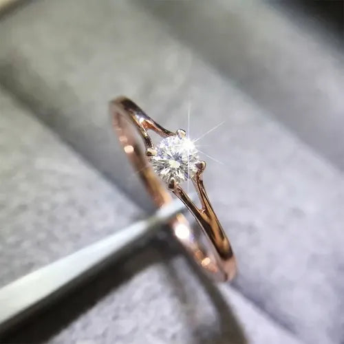 Anillos de Promesa Mujer Color Dorado Ajustables Elegantes para Pareja | Grado B
