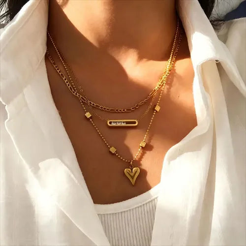 Collar Doble Cadena para Mujer en Acero Inoxidable
