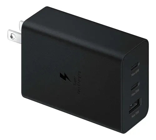 Cargador Adaptador Trio Carga Rápida sin Cable 65W Samsung Negro | Grado B